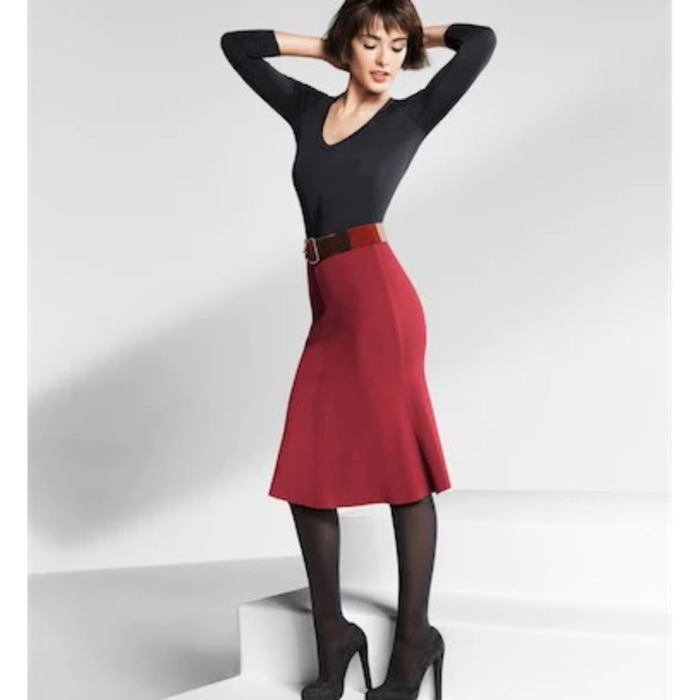 WOLFORD gorgeous wool midi trumpet skirt fit n flare RARE find xxs XS fun sz 34 - Picture 13 of 17